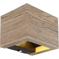 Globo Lighting Applique LED, aspect bois, faisceau lumineux réglable, H 9,8 cm