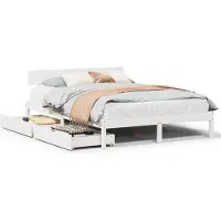 vidaXL Lit en pin massif sans matelas blanc 120x190 cm