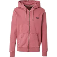 Superdry pour homme. M2013753A Sweat à capuche zippé Essential Logo Washed grenat (XL), Casuel, Coton