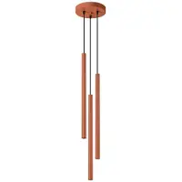 Sollux Lampe suspendue PASTELO 3P rouge ocre 3xG9 8W acier 104x19.5x19.5cm