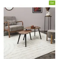 Home Deco Factory Table Gigogne Galet Acacia X2 M1 - Cmp Consortium Menager Parisien Ld