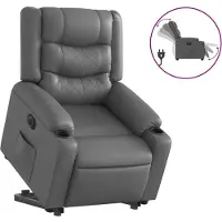 vidaXL Fauteuil relax releveur électrique gris similicuir