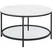 Leobert Table Basse - - Blanc Marbre - 80 X 45,5 Cm