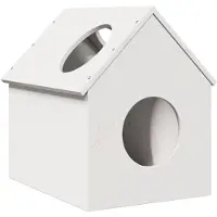 vidaXL Maison pour chats Blanc 41x50x50 cm Pin massif