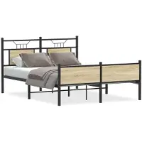 vidaXL Cadre de lit sans matelas Chêne Sonoma 137x190 cm Bois composite