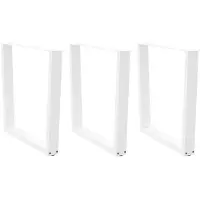 vidaXL Pieds de table de salle à manger en V 3 pièces blanc 90x(72-73,3) cm acier