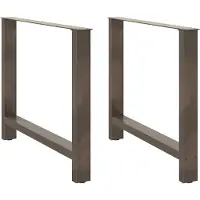 vidaXL Pieds de table de salle à manger acier naturel 2 pcs. 100x(72-73) cm acier