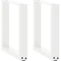 vidaXL Pieds de table basse en U 2 pcs. Blanc 38x(42-43) cm Acier
