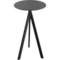 Essentials Table de bar Infinity Tripod, structure noire et plateau HPL noir, Ø 70 cm, 1 pièce