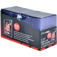 Ultra pro 3 X 4 Toploaders And Clear Sleeves For Collectible Trading Cards (Includes 100 Toploaders And 100 Sleeves)