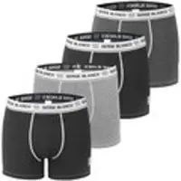 Serge Blanco Boxers Lot de 4 Boxers coton homme avec surpiqûres Class homme - Noir - EU L