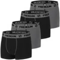 Freegun Boxers Lot de 4 Boxers garçon coton Gris enfant - Noir - 14 / 15 ans