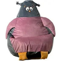 Go Gift Sac pouf Sako Hibou gris-rose XL 130 x 90 cm