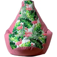 Go Gift Sac Sako pouffe Imprimé poire rose-flamme XL 130 x 90 cm