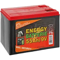 Kerbl Pile sèche au zinc-carbone, 9 volts, 55 ampères-heures, petite taille