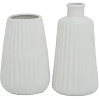 Boltze Set de vases Esko 2 pièces blanc mat, vases à fleurs en céramique,¸ env. 8,5 cm (2x)