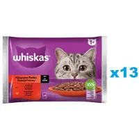 Whiskas Adult sachet 52x85g Classic Meals nourriture humide pour chats adultes en sauce avec : bœuf, poulet