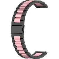 König Design Bracelet de rechange sport pour Huawei Watch GT 3 42 mm, bracelet en acier inoxydable à boucle, couleur : noir et or rose