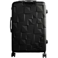 Almina 3 pcs. Set de valises à coque dure avec 4 roues en noir pivotant à 360