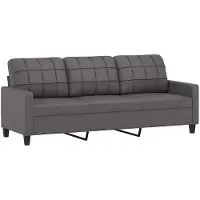 vidaXL Canapé à 3 places Gris 180 cm Similicuir