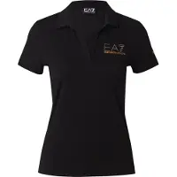 EA7 pour femme. 7W000266_AF12500 Polo Evolution à manches courtes en coton modal noir (M), Sport, Tennis/Padel, Manche courte