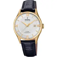 Festina Montre Classiques Cuir Swiss Made Gold - Black Roman