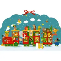 Coppenrath Verlag Calendrier de l'Avent Memo - Train de Noël coloré avec des animaux