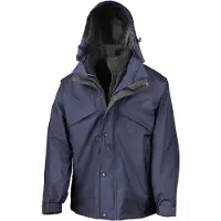 Result Veste 3 en 1 StormDri pour homme avec fermeture éclair et boutons-pression, imperméable, coupe-vent FK585 (2XL) (bleu marine)