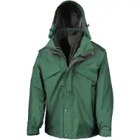 Result Veste 3 en 1 StormDri pour homme avec fermeture éclair et boutons-pression, imperméable et coupe-vent FK585 (2XL) (vert bouteille)