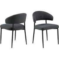 Ebuy24 Edina chaise de salle à manger tissu gris.