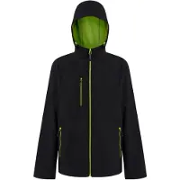 Regatta Veste softshell "Navigate" à capuche pour hommes, modèle FK3122 (taille M), couleur noir/jaune citron