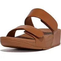 FitFlop Sandales compensées Lulu Adjustable Leather Slides femmes - Marron - 41