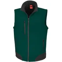 Result Gilet softshell pour homme , déperlant, respirant FK572 (XL) (vert bouteille/noir)