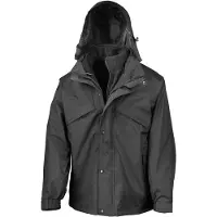 Result Veste 3-en-1 StormDri pour homme de la marque , avec fermeture éclair et boutons-pression, déperlante et coupe-vent, référence FK585 (XS) (noir)