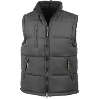 Result Bodywarmer / Gilet matelassé pour hommes, déperlant, coupe-vent FK587 (L) (Noir)