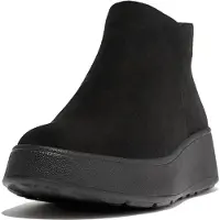 FitFlop pour femme. GM3-090 F-Mode - Bottines en cuir noir (40), 3 à 5 cm, Fermeture éclair, Casuel