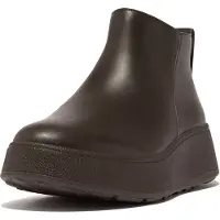 FitFlop F-mode Leather Flatform Zip Ankle Boots Marron EU 39 Femme