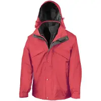Result Veste 3 en 1 StormDri pour homme avec fermeture éclair et boutons-pression, imperméable, coupe-vent FK585 (M) (rouge)