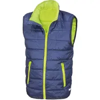 Result Gilet matelassé Core pour enfants FK2497 (98) (bleu marine/citron vert)