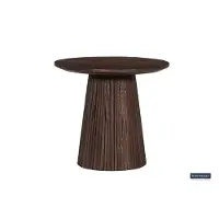 Molecule Table basse ronde Miguel 50cm brun foncé | Bois de Mango massif | H46 x W50 x D50cm