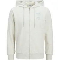 Jack & Jones One Color Summer Full Zip Sweatshirt Blanc 2XL Homme