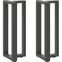 vidaXL Pieds de table console en T 2pcs Anthracite 25x28x(72-73)cm Acier