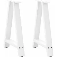 vidaXL Pieds de table de salle à manger en forme de A 2 pcs. Blanc 50x(72-73) cm Acier