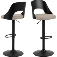 Actona Lucy tabouret de bar tissu marron.