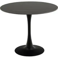 Ebuy24 Malta table de salle à manger 90x90cm noire.