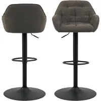 Ebuy24 Brooke tabouret de bar bouclé gris.