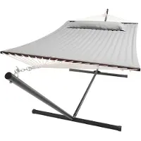 Juskys Hamac Cata - Light Grey - Base et coussin inclus