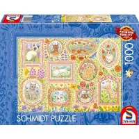 Schmidt Spiele Puzzle Nobles Chats Parmi les Fleurs - 1000 pièces