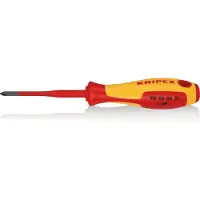 Knipex tournevis cruciforme PH 01 longueur de lame 80mm longueur totale 187mm bruni 2K-Hüllen - 98 24 01