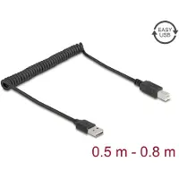 DeLOCK Câble spiralé EASY-USB 2.0 Connecteur Typ-A vers Connecteur U